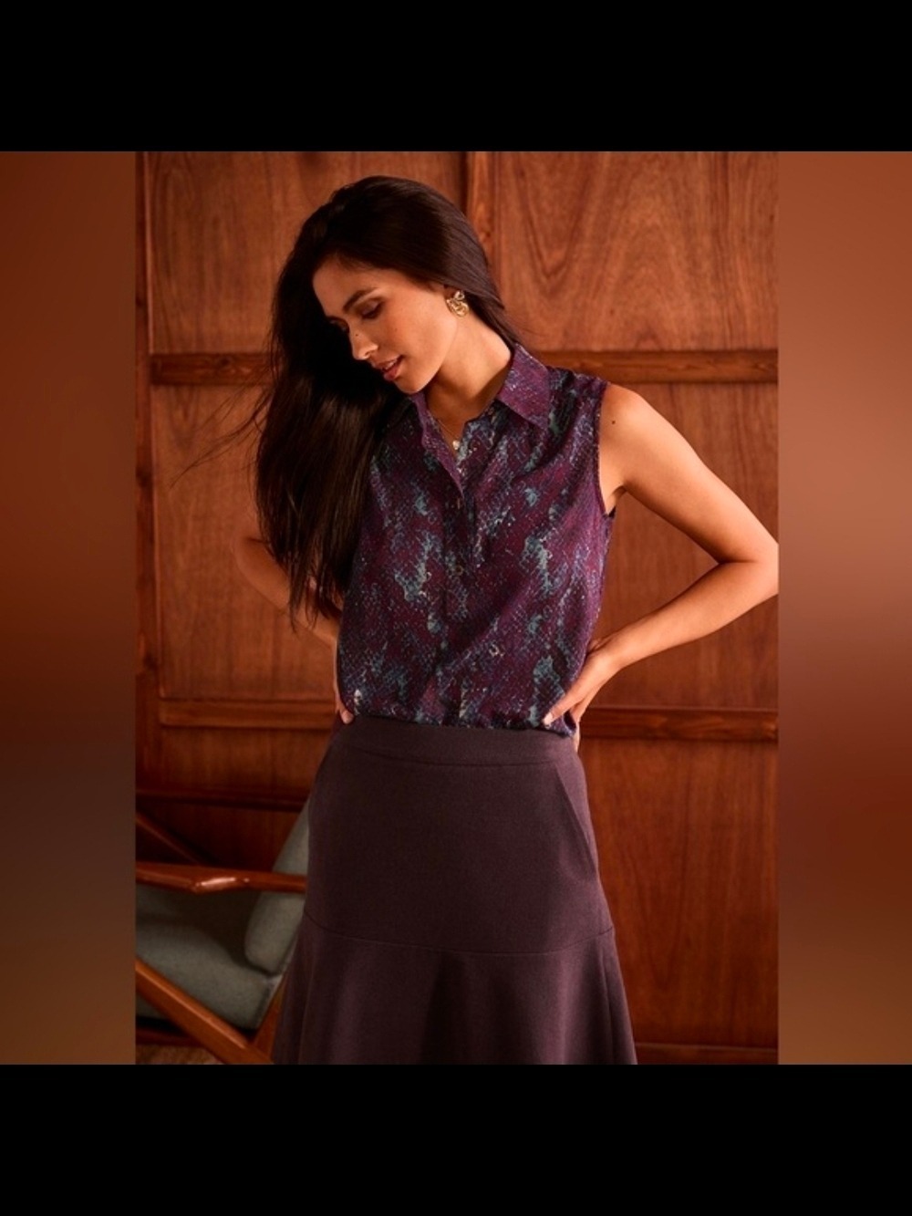 Cabi Paige Python Top - Picture 1 of 6